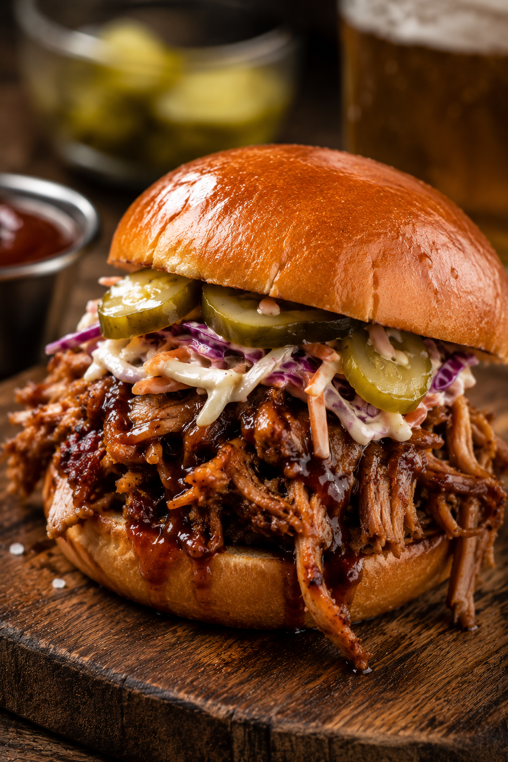 Pulled codillo en pan brioche
